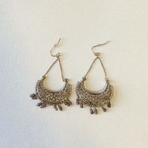 Crescent drop earrings
